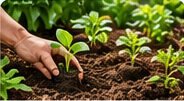 Jeunes plantations au potager