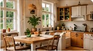 Intérieur chaleureux et cuisine